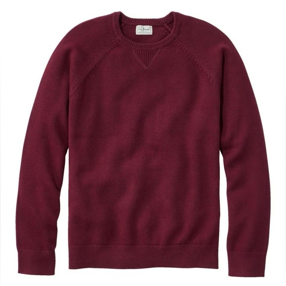 L.L. Bean Cashmere and Cotton Crewneck Sweater  Burgundy XL